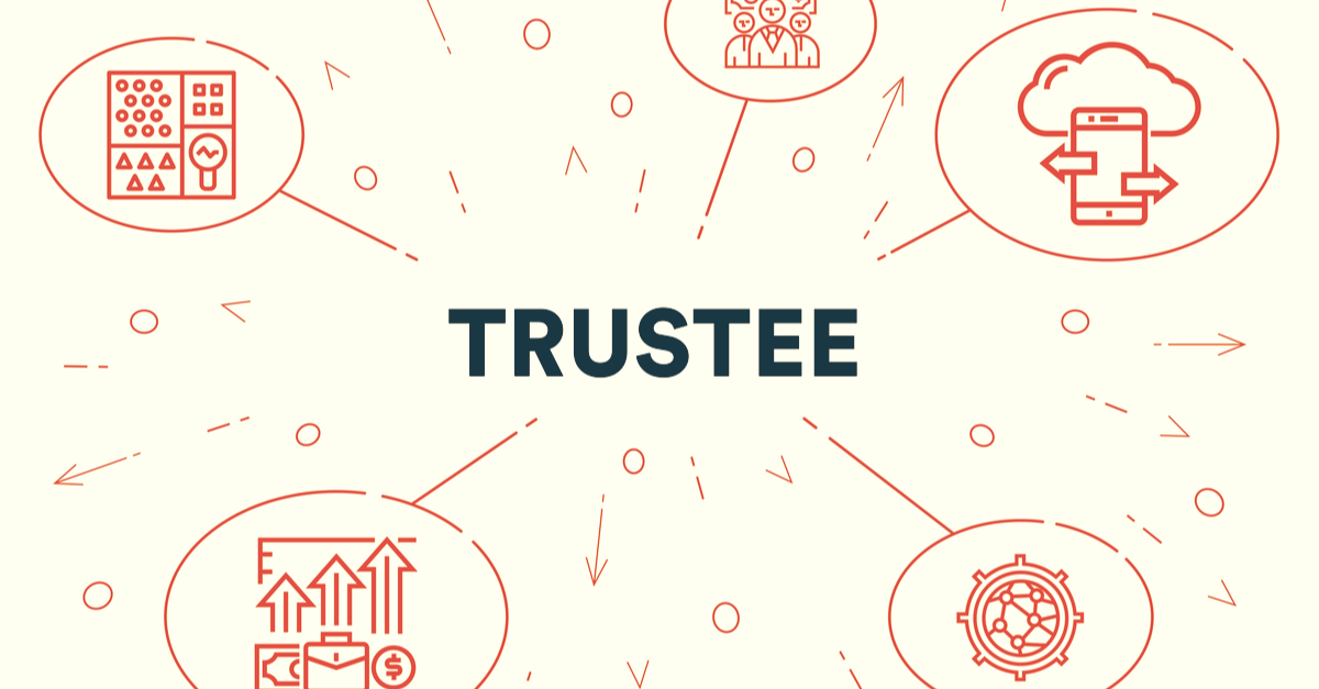Conceptual business illustration with the words trustee